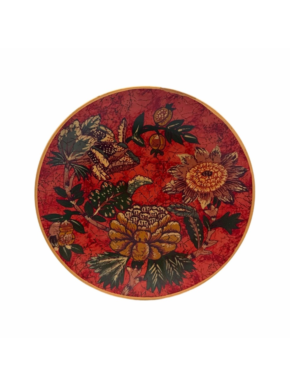 Vintage Raymond Waites Toyo 8” Decorative Red Floral Plate